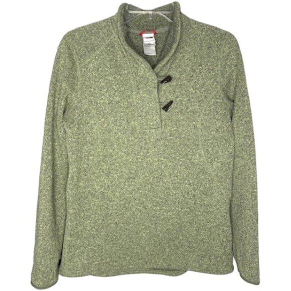 The North Face Sweaters - The North Face Shawl Collar 2-Button Fleece Lined Sweater  - Olive/Gray  - L
